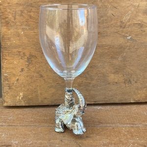 Arthur Court Elephant Wine Glass Pewter Vintage